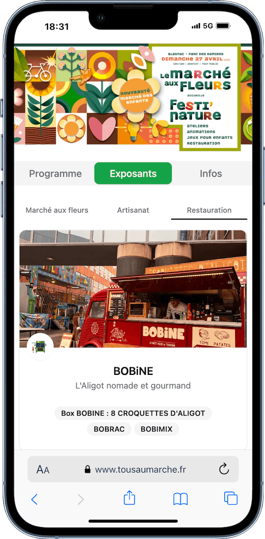 Vitrine en ligne de votre marché